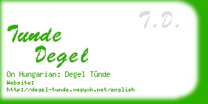 tunde degel business card
